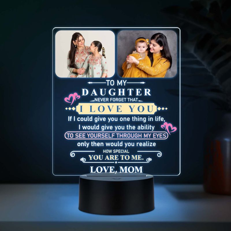 Daughter UV Print Lamp Multicolored Light Gift for Daughter from Mom & Dad